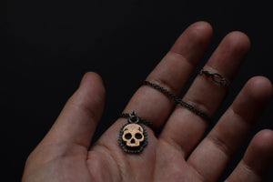 Bronze Marigold Skull Necklaces