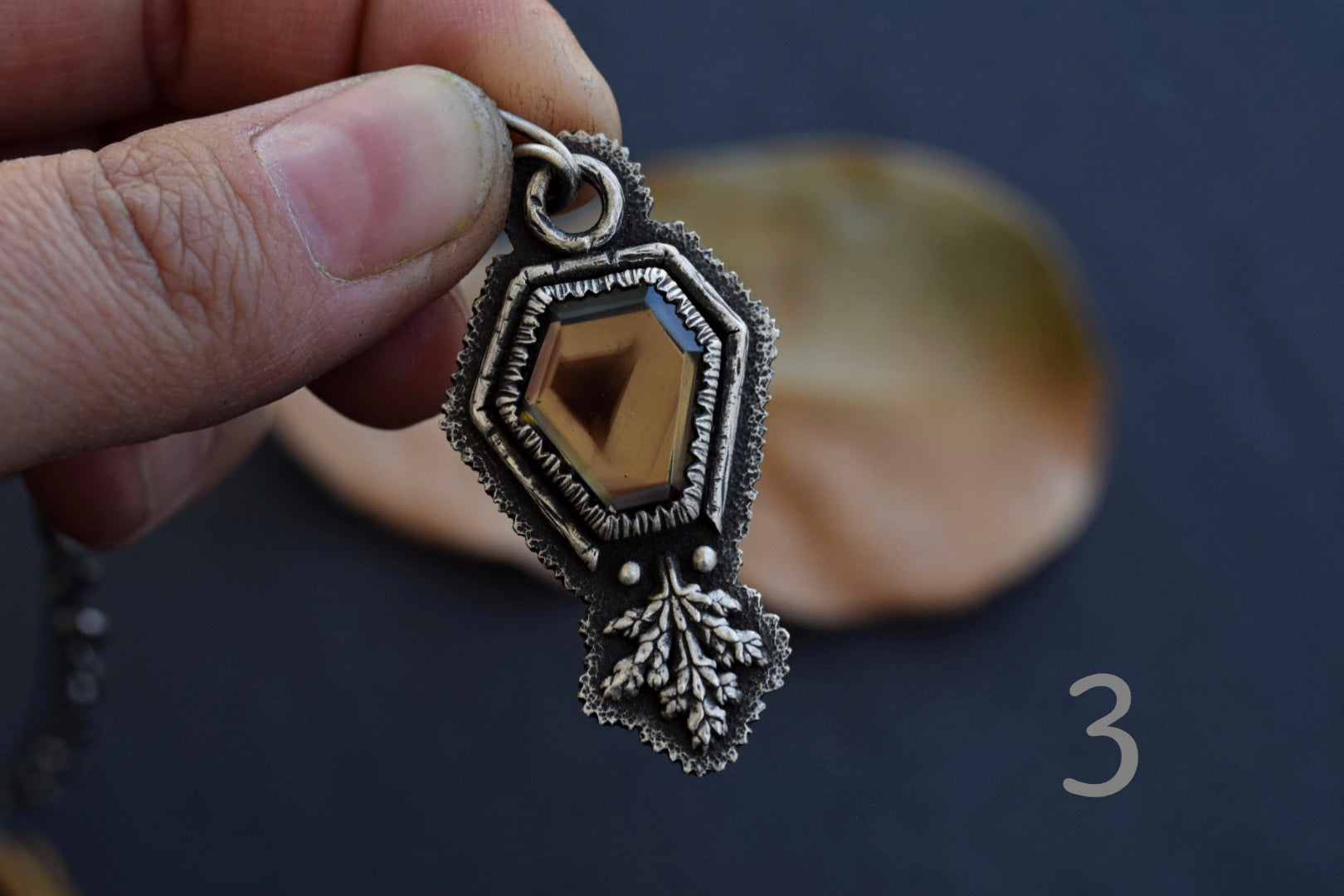 Lemon Phantom Smokey Quartz Fern Necklaces