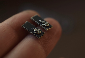 Fern Sprig Bar Studs