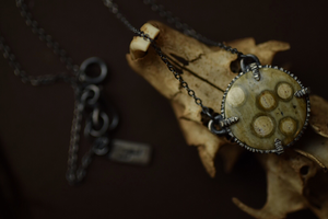 Ocean Jasper Necklace - Prong Set in Sterling Tree Bark