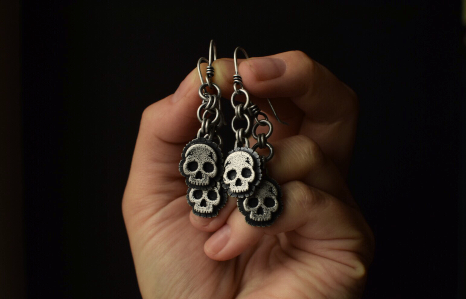 Marigold Skull Dangles