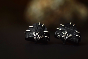 Raw Black Tourmaline Post Earrings