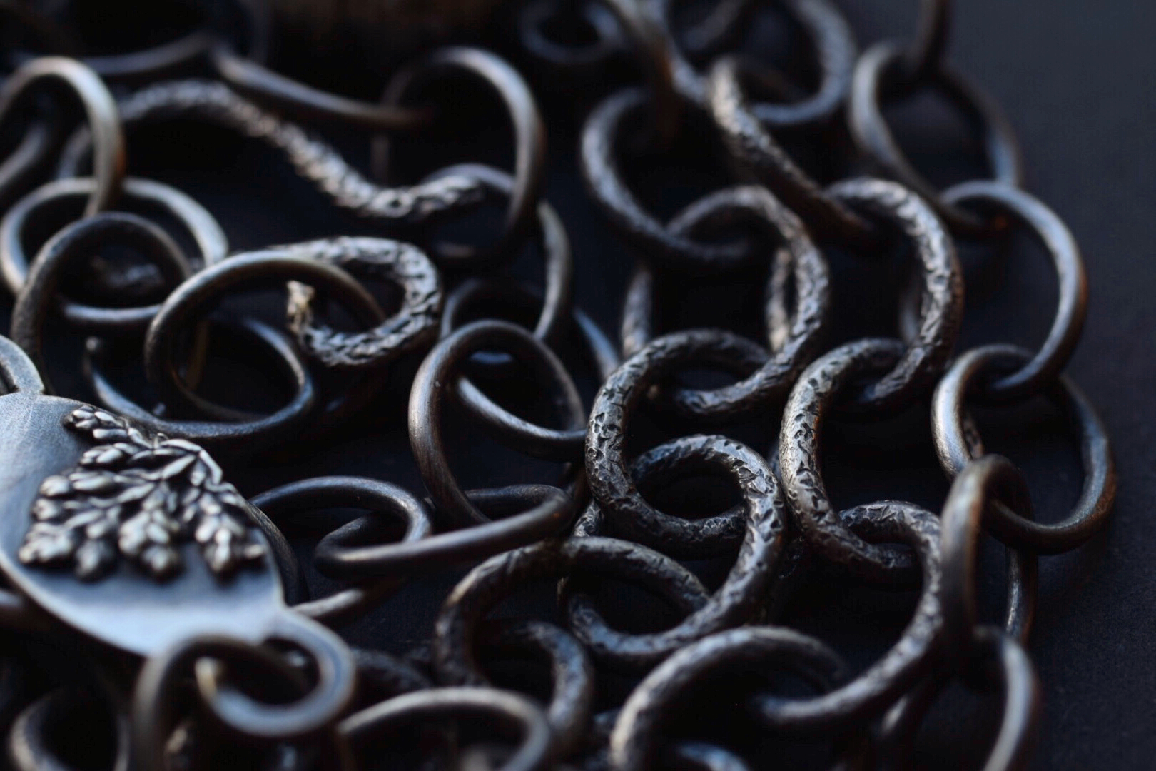Handmade Chain with Vesuvianite & Fern Accents