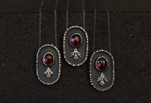 Garnet Shadowbox Necklaces