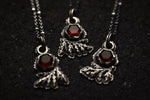 Garnet Hex Fern Necklace