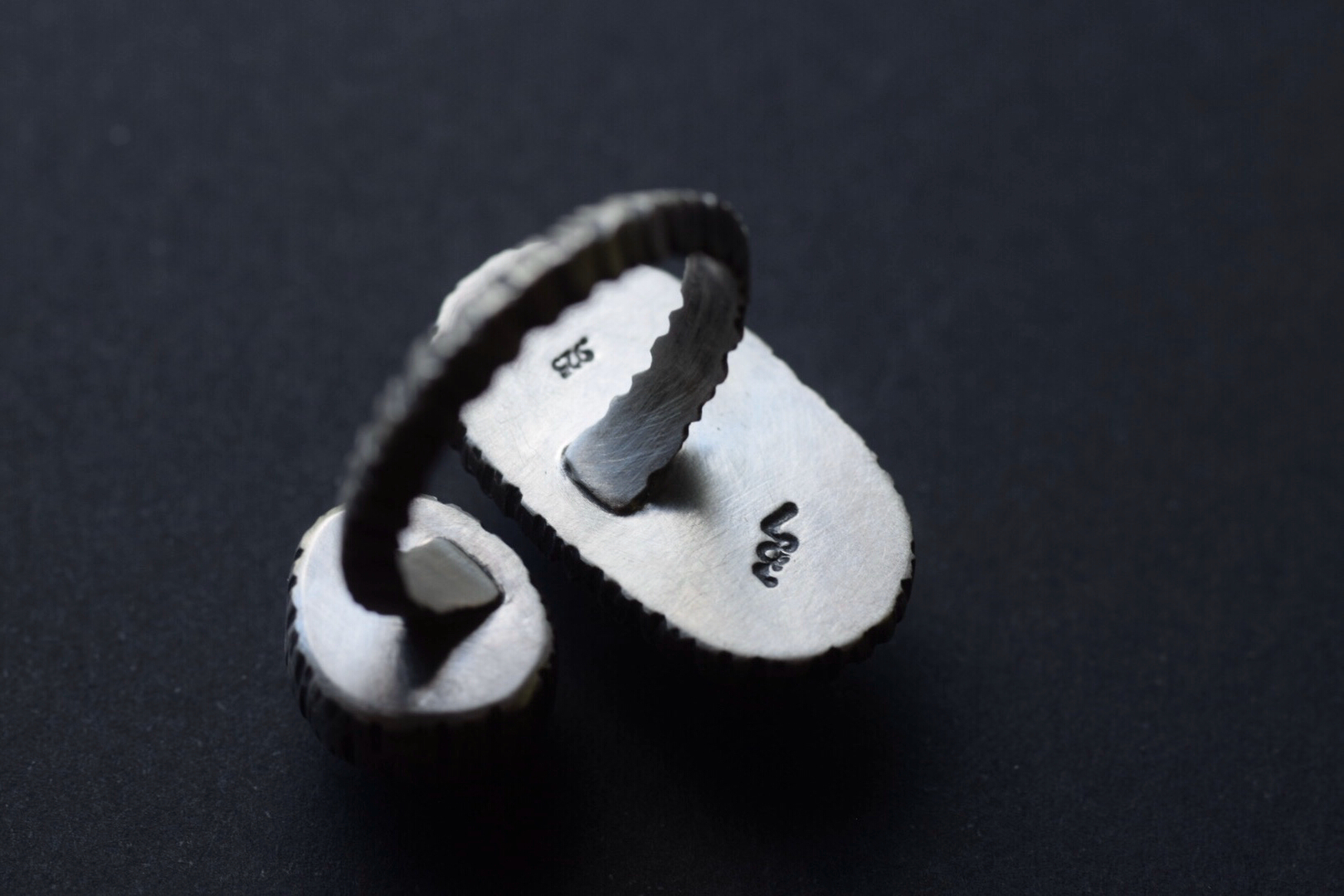 Succulent Triplet & Vesuvianite Open Shank Ring
