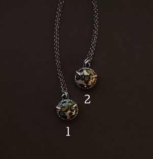 Leopard Jasper Sterling and Bronze Necklace