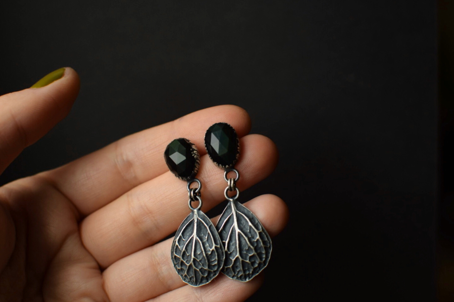Evergreen Sheen Obsidian Dangles