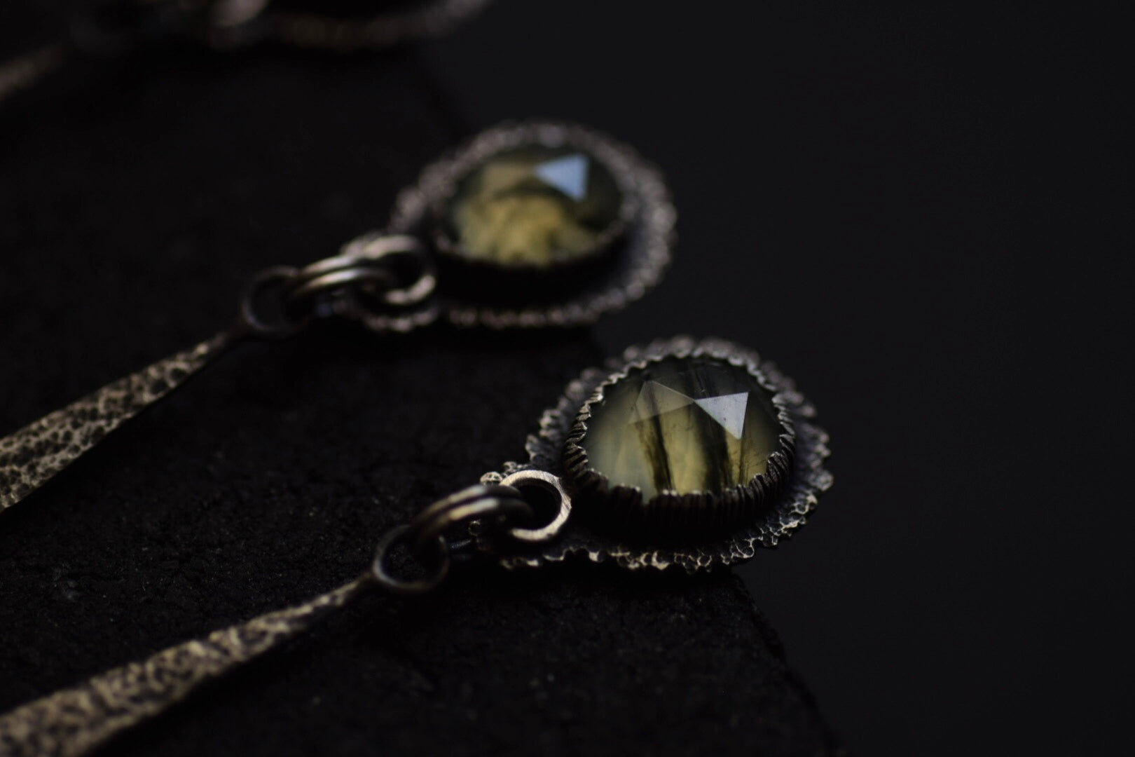 Rutilated Prehnite Dangles