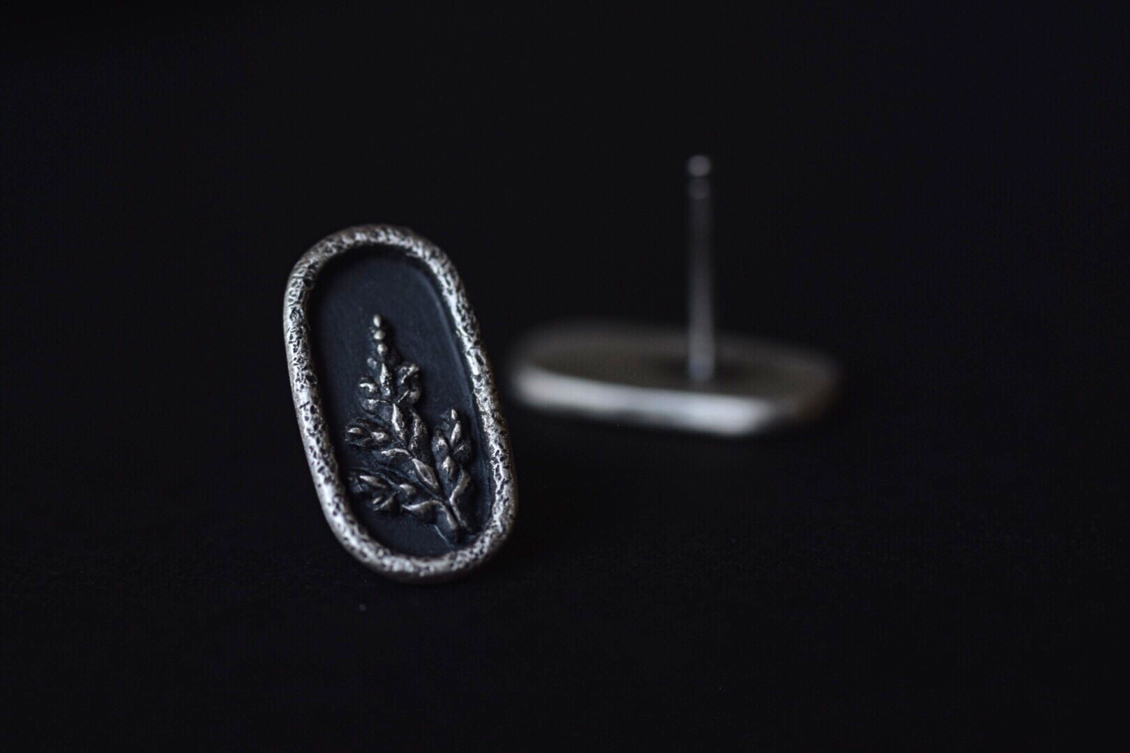 Oval Fern Shadowbox Earrings