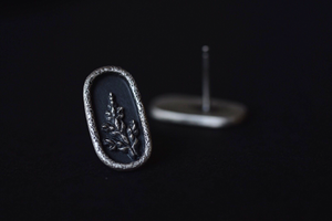 Oval Fern Shadowbox Earrings