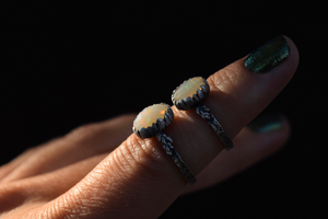 Opal Fern Rings