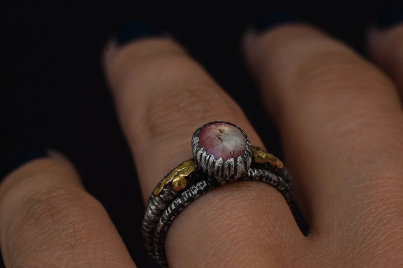 Bicolor Tourmaline Stacking Set - Size 7
