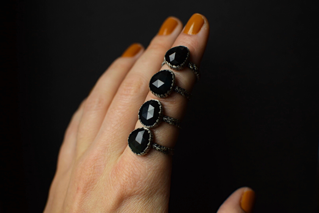 Obsidian Bark Fern Rings