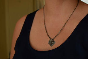 Moss Aquamarine Clover Patch Necklace