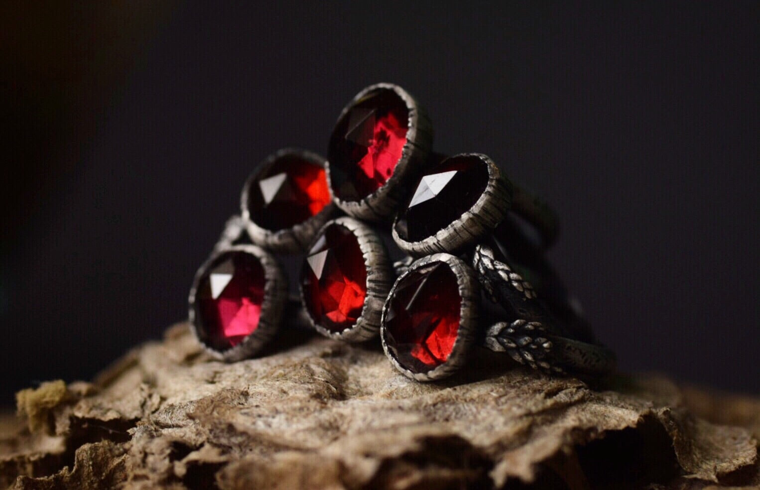 Garnet Fern Ring - Size 5.5