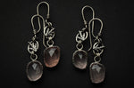 Rose Quartz and Fern Dangles