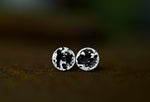 XSilver Moon Studs - Rough Circle Studs - Sterling Silver - Silver Moons - Moon Studs - Rustic Studs - Silver Studs