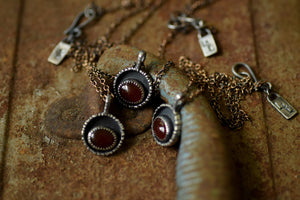 The Searcher - Carnelian and Sterling Silver Necklace - Everyday Necklace