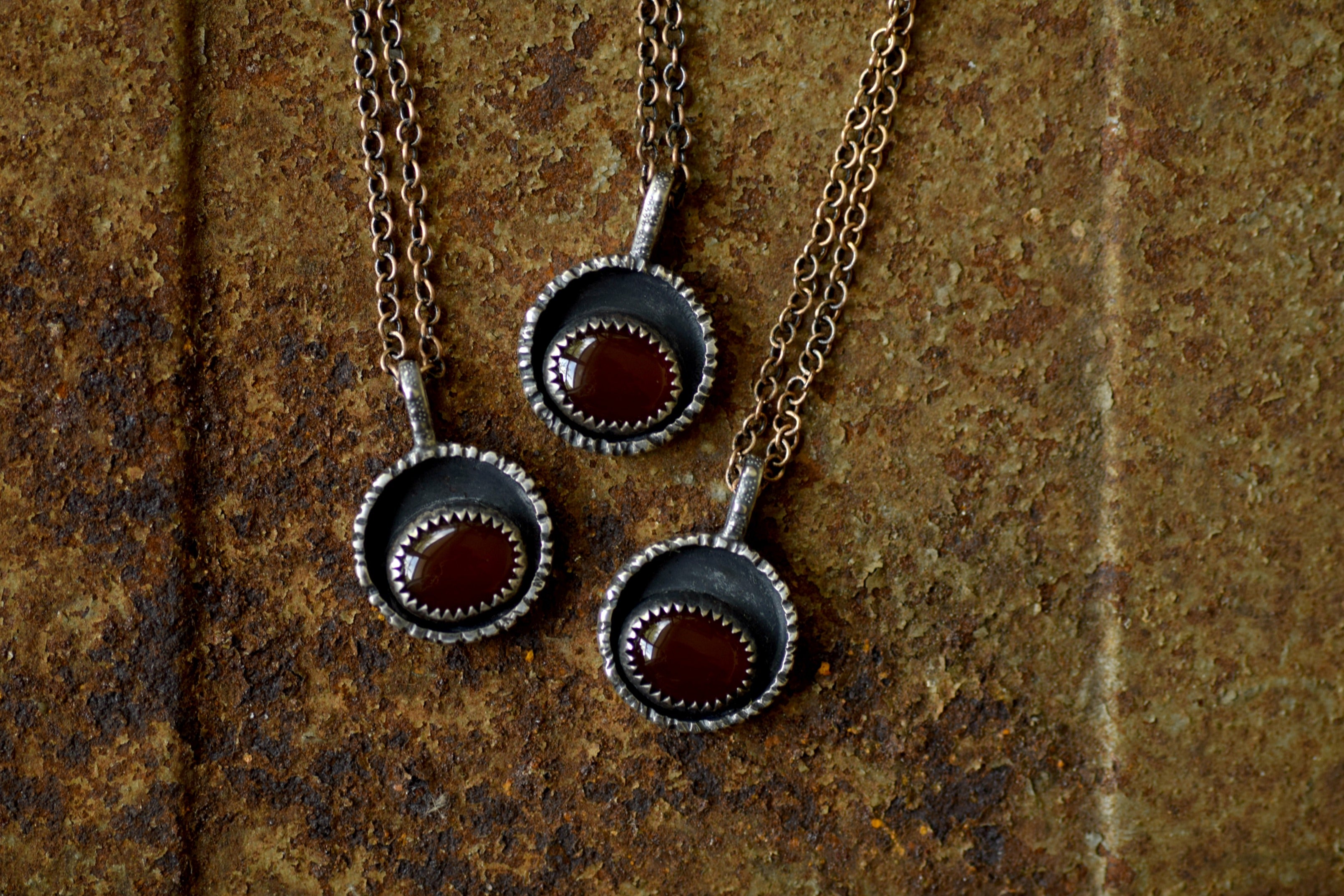 The Searcher - Carnelian and Sterling Silver Necklace - Everyday Necklace